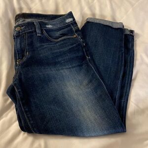Joes Jeans Dark Distressed Stretch Cropped jeans size 28